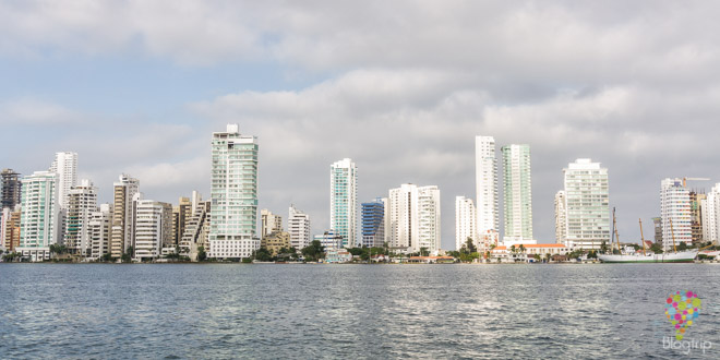 Panorámica del barrio moderno de Boca Grande en Cartagena